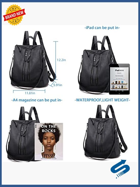Leather Waterproof Anti-theft Convertible Backpack Purse main image 6